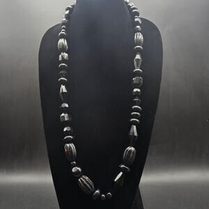 Simply Vera Vera Wang Black Beaded Necklace Plastic Chunky Statement